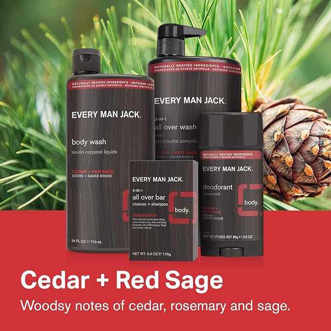 Every Man Jack Pride Essentials Box - Includes Three Grooming Essentials with Clean Ingredients &amp Incredible Scents - Round Out His Routine with Body wash Deodorant and 2-in-1 Shampoo
