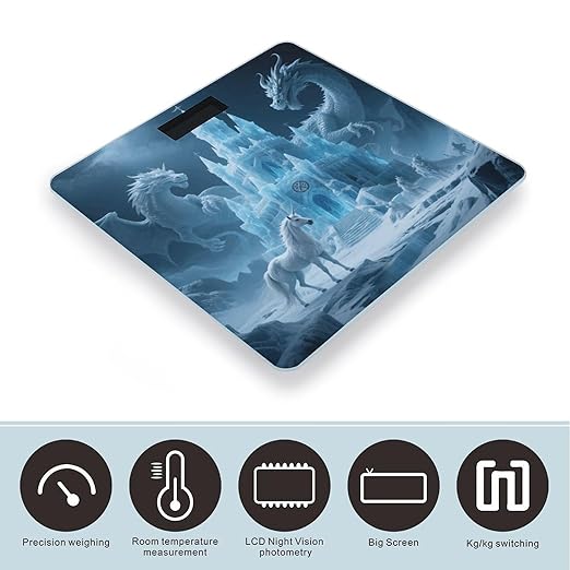 Cold Castle Weight Scale Large Digital Bathroom Scales with Bright LED Display Non Slip Digital Scale and Step On Fashion Weighing Machine for Body