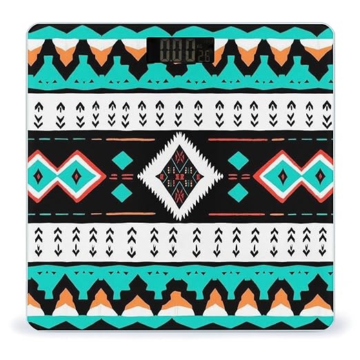 Men's Fashion Automatic Switch Digital Bathroom Weighing Scale Smart Scale Ethnic Aztec Geometric Indiana Western Southwest Pattern