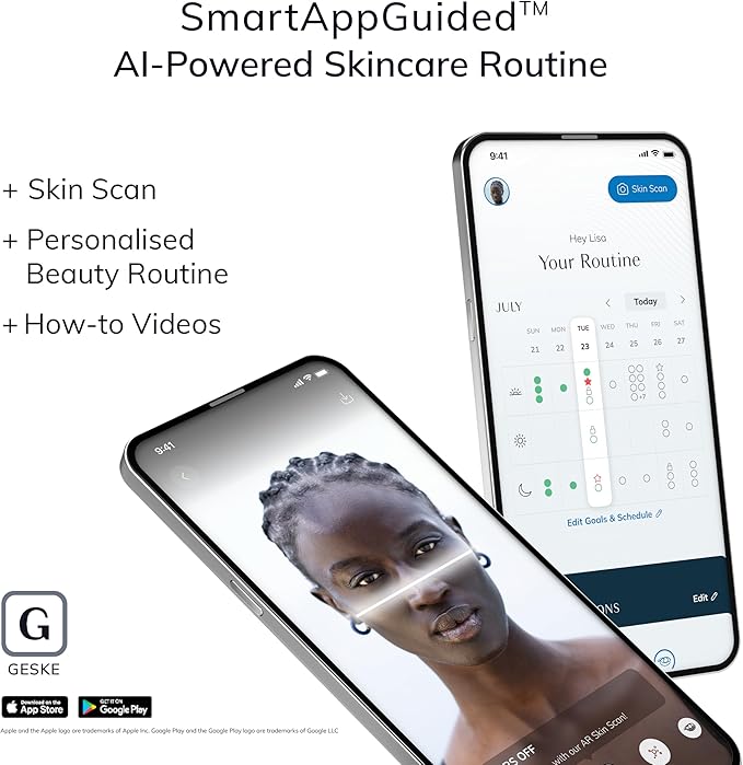 GESKE SmartAppGuided™ Sonic Cool &amp Warm Face &amp Body Massager | 9 in 1 | Electric Massager | Face &amp Body | Battery-Free Cooling &amp Warming | Firms Relaxes &amp De-Puffs Skin | with Sma