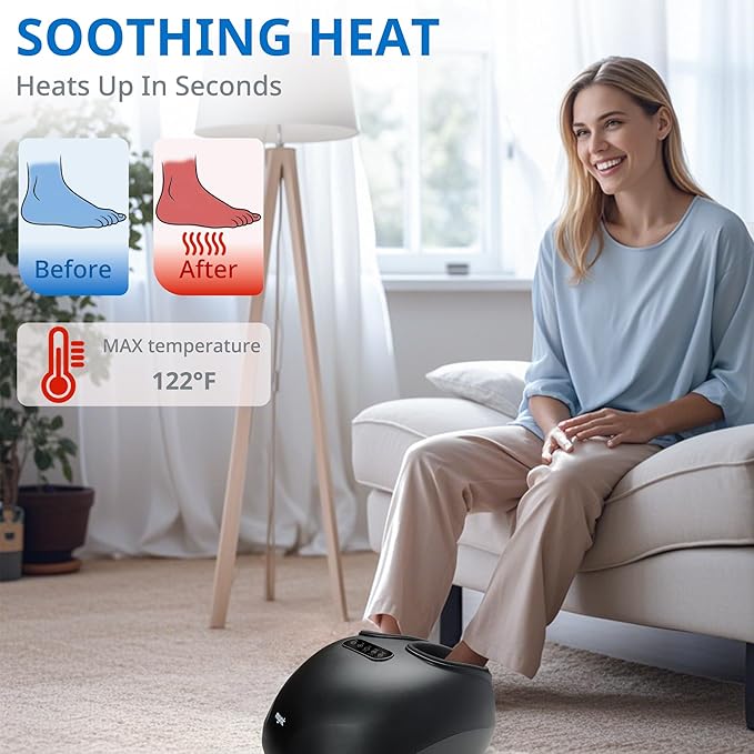 Mynt Shiatsu Foot Massager for Plantar Fasciitis Feet Massage Machine with Heat Deep Kneading Compress Foot Warmer for Pain Relief Fits Up to 14 Gift for Father Mother