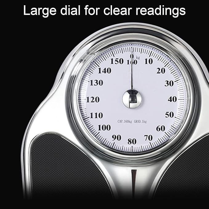 KROKII Mechanical Bathroom Scale High Precision Anti-Skid Body Weight Scales Mechanical Personal Scales Sturdy Metal Platform Oversized Precision Dial No Battery