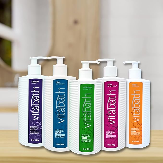 Vitabath Orchid Intrigue Moisturizing Bath &amp Shower Gel Wash Alluring Botanical Skin-Softening Hydrating &amp Soothing Skincare Body Cleanser &amp Foaming Gelee Bath - Cruelty-Free - 21 oz