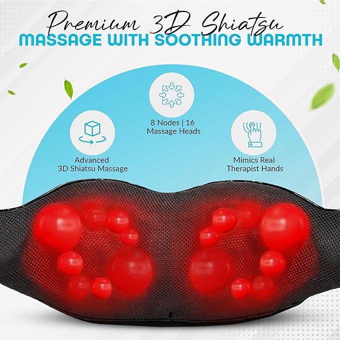 Neck Back and Shoulder Massager with Heat Neck Massager for Pain Relief Deep Tissue Electric Shiatsu Kneading Neck Massager with Heat for Home Office Stress Relief Muscle Relaxation