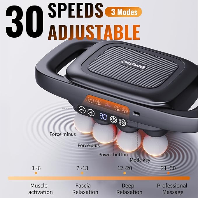8-Head Massage Gun Electric Deep Tissue Body Massager Professional Muscle Massager Tool for Easing Shoulder Back Neck Legs 30 Adjustable Speeds Massage Gifts for Women Men (8 Heads)