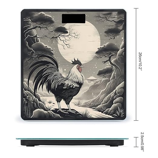 Chicken on The Mountain Scale for Body Weight Accurate Digital Bathroom Scale Toughened Glass High Precision Scales Smart Weight Scales with Large LCD Backlight Display Weighing Machine