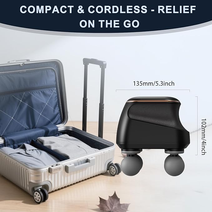 4 Head Massage Gun Deep Tissue Mini Percussion Muscle Massage Gun for Pain Relief Portable Electric Muscle Massager with 5 Speeds 3 Attachments USB Rechargeable - Ideal Gift for Men &amp Women