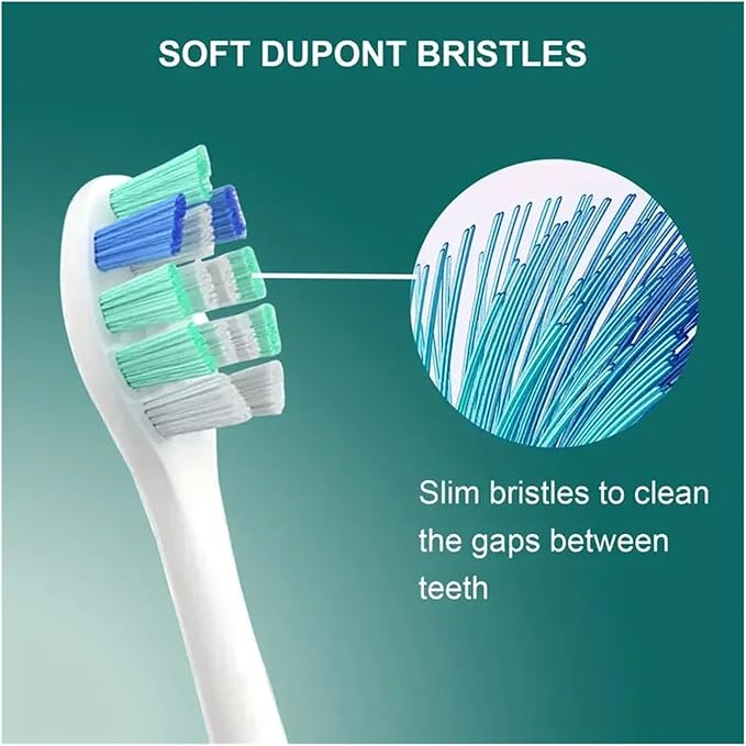 Compatible for Replacement Toothbrush Heads for HX6730/HX6721/HX3216/HX9362/HX3210/HX6013/HX9063/HX6063 Bright White Brush Nozzles C3 W3(4pcs)