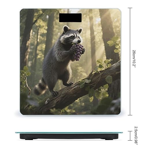 Digital Bathroom Scale for Body Weight Scale with Bright LCD Display High Accuracy Step-On Technology Auto On/Off Raccoon Digital Scales 400 Lbs /180kg