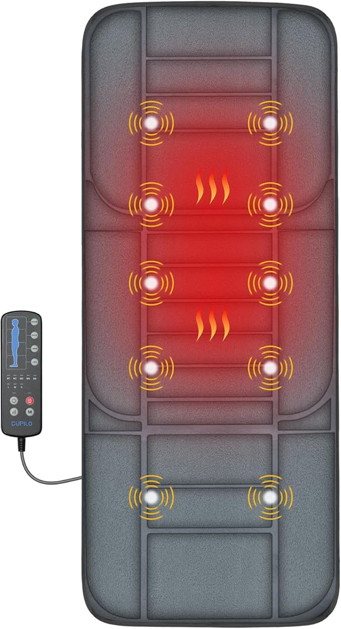 Massager Pad with Heat Gifts for Women Men Massage Mat Back Pain Relief Back Massager with Heat for Lumbar Leg Long 53