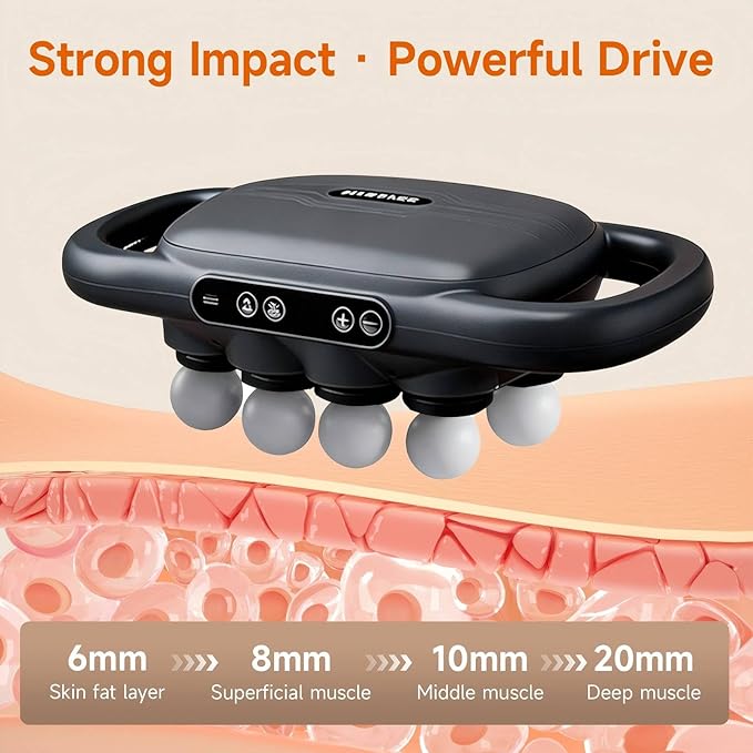 16-Head Massage Gun Set Deep Tissue Percussion Massager Electric Muscle Massager with 9 Adjustable Speeds Portable for Home Gym Office Travel (Black 16-Head)