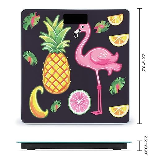 Pineapple Banana Flamingo Weight Scale Digital Electronic Scales Bathroom Scale Larg LCD Backlight Display High Precisio MeasurementsTempered Glass