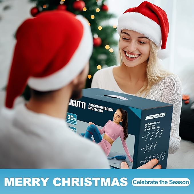 Professional Air Compression Leg Massager with Heat - Ideal Christmas Mother's Day &amp Father's Day Gifts for Women Men Dad &amp Mom from Daughter or Son - Pain Relief for Foot Calf Knee &amp