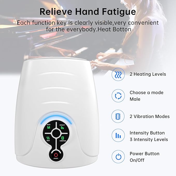 AERLANG Hand Massager Hand Massage Machine with Heat and Compression Cordless Electric Hand Massager for Arthritis and Carpal Tunnel Birthday Gifts for Women Men mom Husband Gifts Gray-White