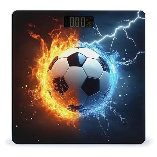 Smart Scale for Body Weight Digital Bathroom Weighing Scale Energy Saving Scale Water and Fire Soccer Ball