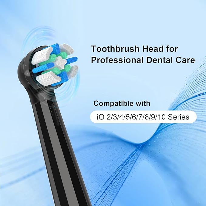 IO Replacement Heads Compatible with Oral B iO 2/3/4/5/6/7/8/9/10 Series Electric ToothbrushMedium-Soft Brush Heads for Gentle Care and Deep Clean White and Black 10PCS