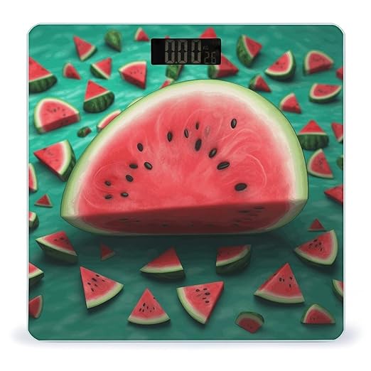 Dream Watermelon Weight Scale Digital Electronic Scales Bathroom Scale Larg LCD Backlight Display High Precision MeasurementsTempered Glass