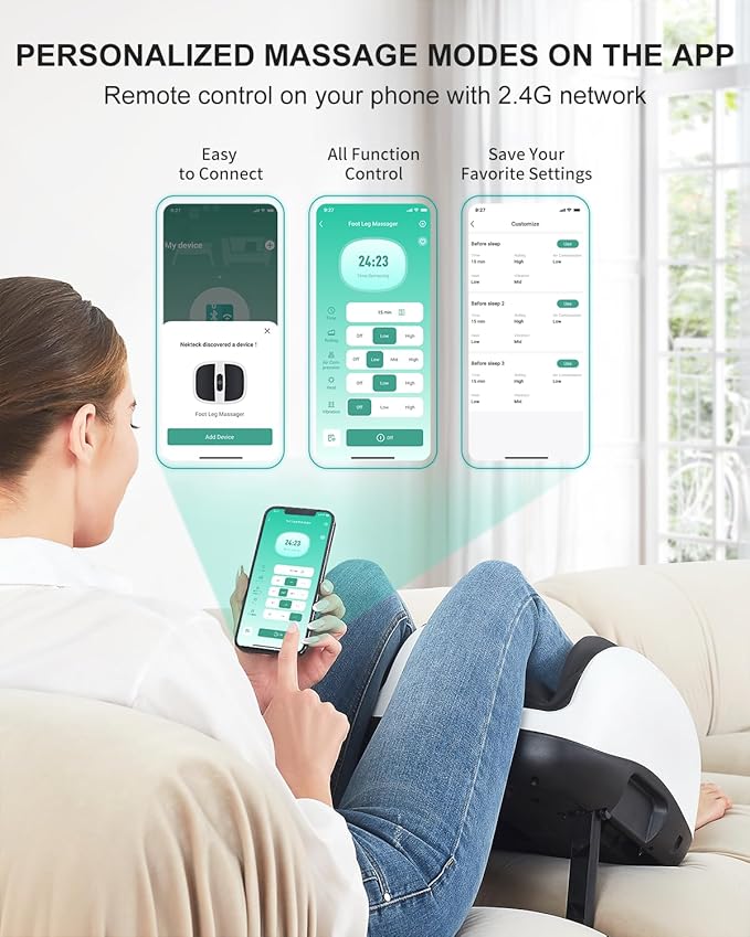Nekteck FM01 Foot Massager and Smart Foot and Calf Massager APP Control White