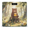 Butter-Loving Bear Scale for Body Weight Sturdy Tempered Glass Weighing Scales with LCD Display Accurate Digital Bathroom Scale Convenient Body Fat Smart Scales Easy Read