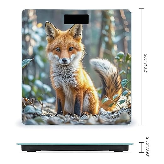 Fox Shape Theme Scale for Body Weight Digital Bathroom Scale Accurate Smart Weight Scales with Large Display Weighing Machine High Precision Scales