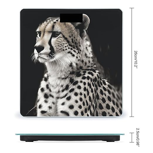 Cheetah Bathroom Scale for Body Weight Bathroom Digital Electronic Weighing Scale with Back Lit LED Display Sturdy Tempered Glass Weight Watchers Scales 400lb