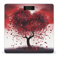 Red Love Heart Tree Scale for Body Weight Anti-Slip Tempered Glass Digital Bathroom Scales Clear LCD Display Weighing Scale Safe Rounded Corners Smart Scales
