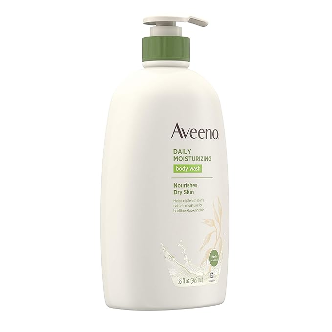 Aveeno Daily Moisturizing Body Wash with Soothing Oat Creamy Shower Gel Soap-Free and Dye-Free Light Fragrance 33 fl. oz (Pack of 6)