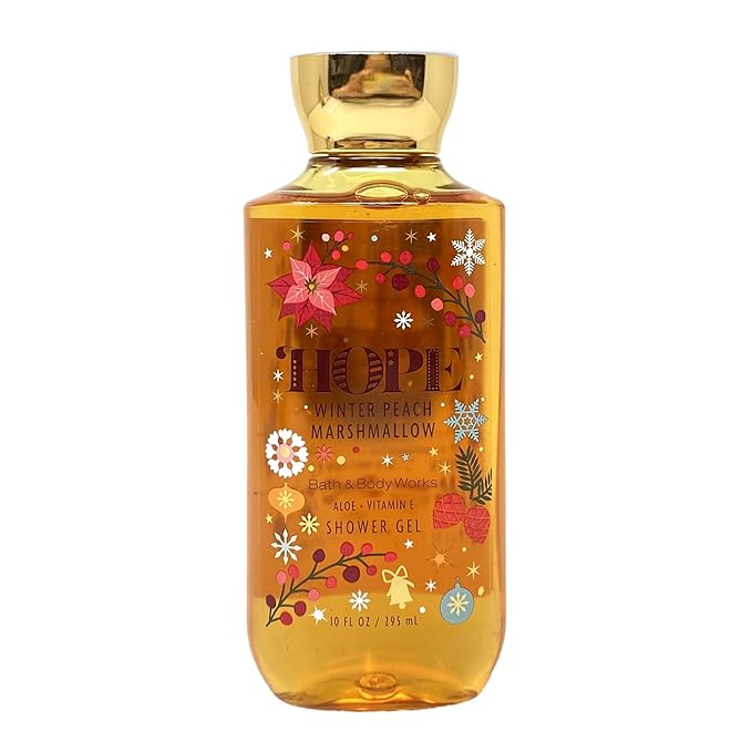Bath &amp Body Works Hope Winter Peach Marshmallow - 3 Shower Gel - with a Peach Gardenia Soap.