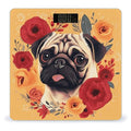 Pug Flower Bathroom Scale for Body Weight Bathroom Weighing Scale with Backlit LCD Display Highly Accurate Measures Weight Up to 180kg