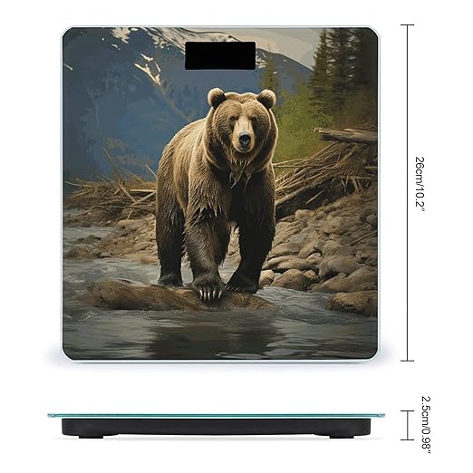 Brown Bear Bathroom Scale for Body Weight Bathroom Digital Electronic Weighing Scale with Back Lit LED Display Sturdy Tempered Glass Weight Watchers Scales 400lb