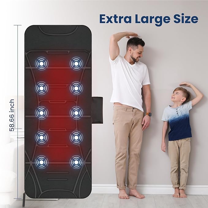 COMFIER Full Body Massage Mat Pad Heating Vibrating Massage Chair Pad with 10 Vibration Motors 5 Massage Modes and Auto Shut Off Gift for Men Women