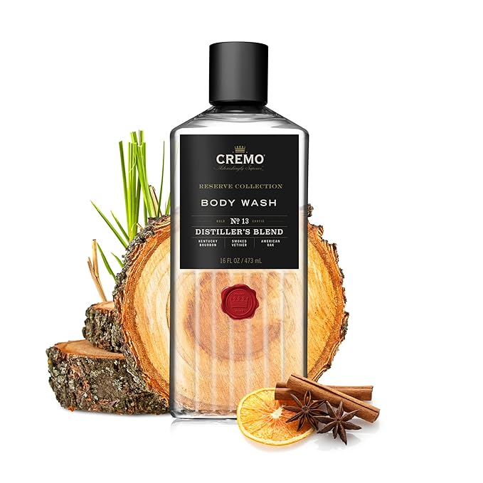 Cremo Rich-Lathering Distiller’s Blend (Reserve Collection) Body Wash An Elevated Blend with Notes of Kentucky Bourbon Smoked Vetiver and American Oak 16 Fl Oz (Pack of 2)