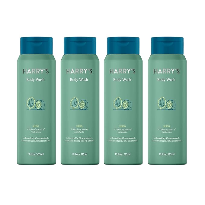 Harry's Men's Body Wash - Shiso - 16 Fluid Ounce Pack of 4 (Packaging May Vary)