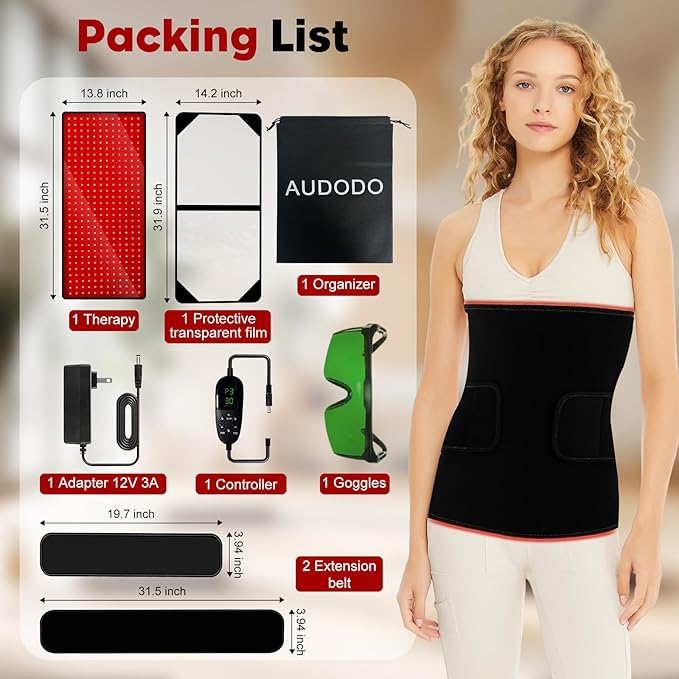 Red Light Therapy Mat for Body 31.9 x 14.2 Large Red Light Therapy Pad with Protection Device 660nm &amp 850nm Infrared Light Therapy Wrap for Body Back Waist Shoulder Knee Joint Gift for Women