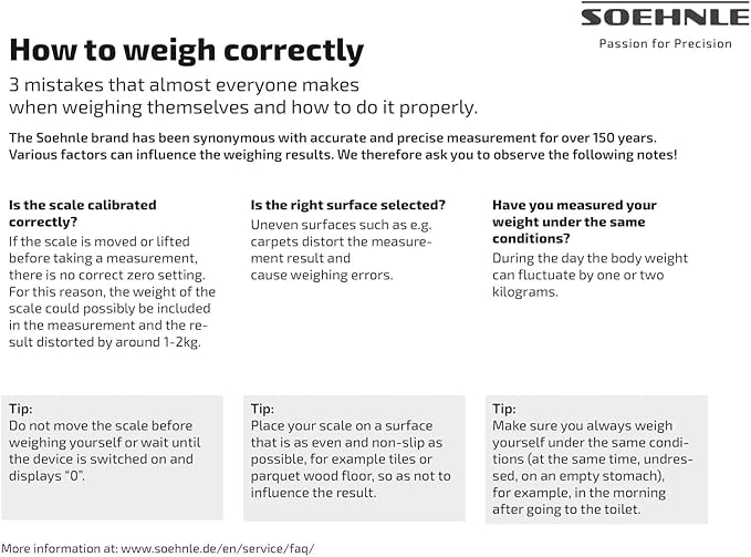 Soehnle Digital Personal Scale Style Sense Safe 300 – High Precision Bathroom Scale with XXL Stainless Steel Surface Anti-Fingerprint Auto On/Off Large LCD Display 180kg Capacity