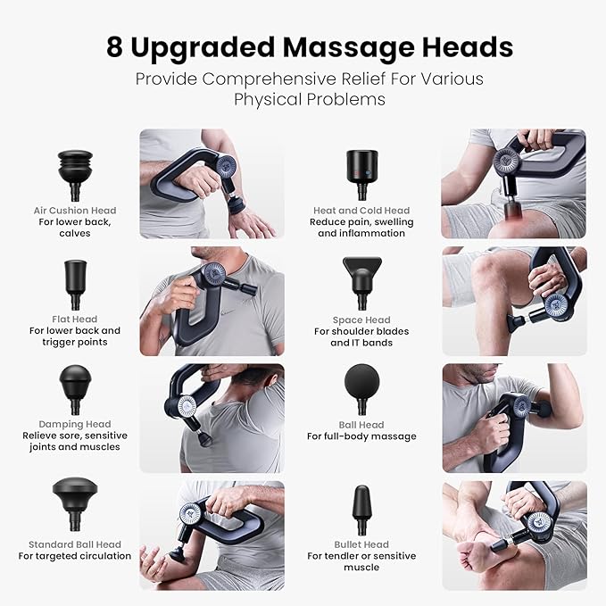 BOB AND BRAD D6 Pro Max+ Massage Gun with Heat and Cold Powerful Deep Tissue Percussion Massager with 16mm Amplitude FSA Eligible &amp HSA Approved Professional Muscle Massager Gun for Athletes