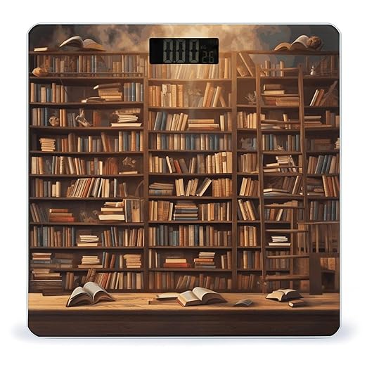 Books Bathroom Scale Automatic Power On/Off Body Scales LCD Backlight Display Square Digital Scale Rounded Corners Bathroom Scales for Home Bedrooms