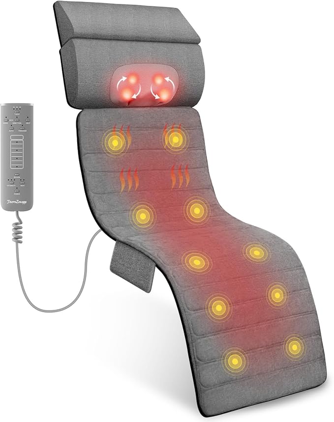 Full Body Massage Mat with Heat Detachable Neck Massager Massage Pad with 10 Vibrating Motors Home Office Use Gift for Men Women Parents Christmas