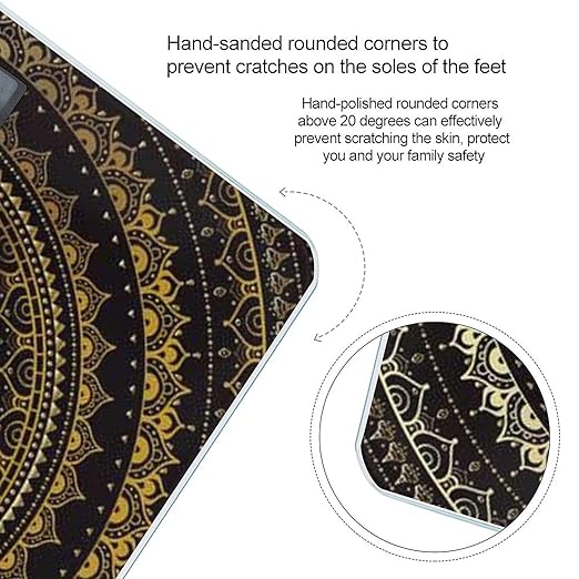 Mandala Scale for Body Weight Digital Bathroom Scale Precision Smart Weighing Scales with Clear LED Display Accurate High Precision Scales Weighing Machine
