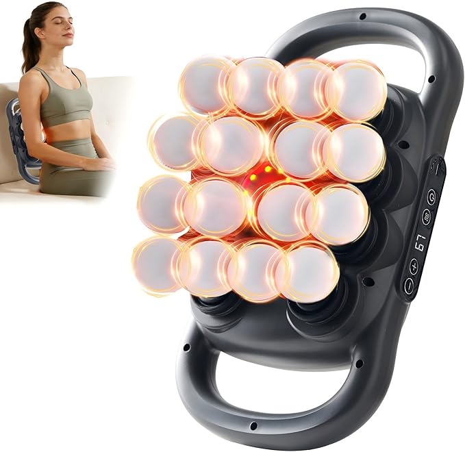 16-Head Massage Gun Set Deep Tissue Percussion Massager Electric Muscle Massager with 9 Adjustable Speeds Portable for Home Gym Office Travel (Black 16-Head)