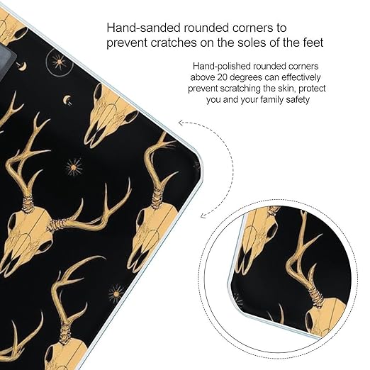 Men's Fashion Automatic Switch Digital Bathroom Weighing Scale Smart Scale Dark Gothic Sun Moon Hunting Camo Deer Skulls