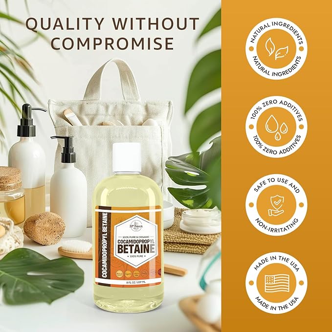 Cocamidopropyl Betaine (128oz / GALLON) Natural Surfactant | Premium Coco Betaine Liquid Cosmetic Grade Gentle on Skin | For Facial Cleansers Shampoos Body Washes Bubble Baths Soap | 1 GALLON