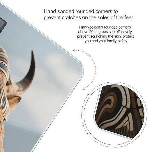Tribal Animals Weight Scale Large Digital Bathroom Scales with Bright LED Display Non Slip Digital Scale and Step On Fashion Weighing Machine for Body