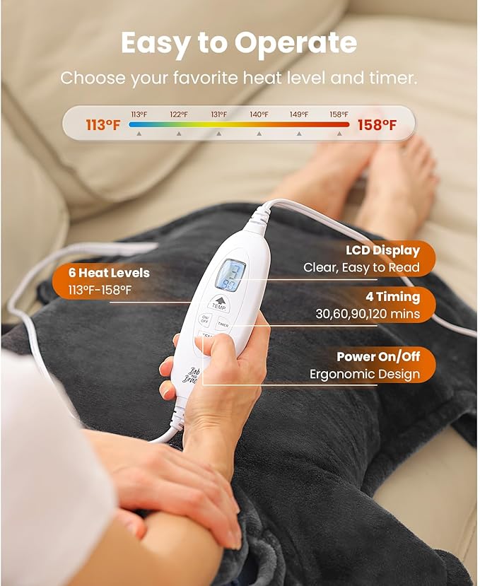 BOB AND BRAD X6 Pro Massage Gun and Electric Heating Pad for Back Neck and Shoulders