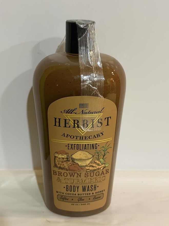 All Natural Apothecary Exfoliating Brown Sugar &amp Turmeric Body Wash 32 Fl oz