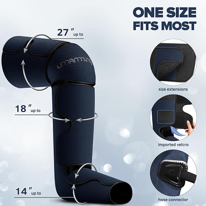 Air Compression Leg Massager with Heat - Ideal Christmas Mother's Day and Father's Day Gifts for Men Women Dad Mom - Relieves Foot and Knee Pain Eases Varicose Veins Cramps Swelling and Edema