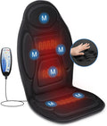 Snailax Vibration Back Massager with Heat Massage Seat Cushion with 6 Vibrating Motors and 2 Heat Levels Massage Chair Pad Seat Massager for Home Office use Gift for Women Men