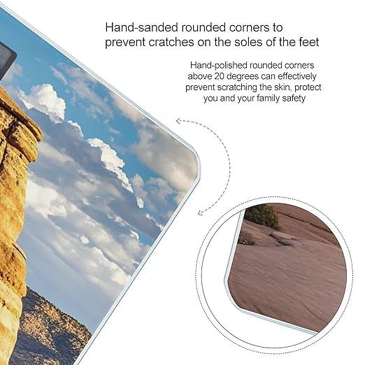 Arches National Park Scale for Body Weight Accurate Digital Bathroom Scale Toughened Glass High Precision Scales Smart Weight Scales with Large LCD Backlight Display Weighing Machine