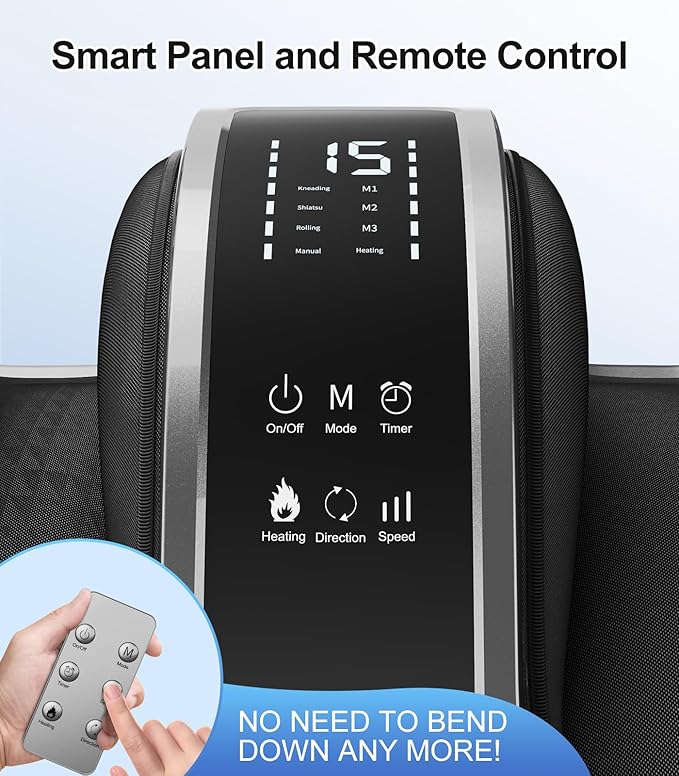 CARESKY® Shiatsu Foot Massager with Heat and Remote-FSA Eligible HSA Electric Deep Kneading Foot Massager for Neuropathy Plantar Fasciitis Massage Feet/Leg/Calf/Ankle Gifts for Women and Men
