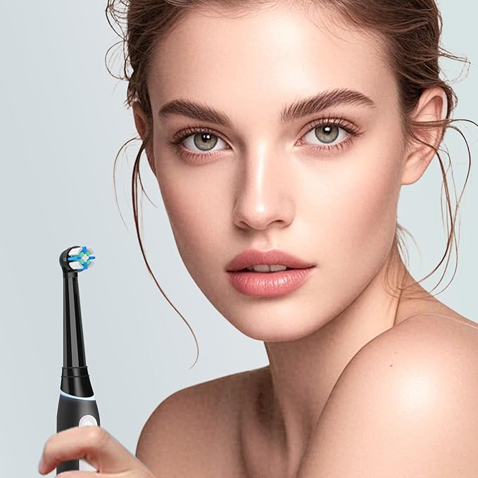 8 Pcs IO Replacement Heads Compatible with Oral B IO 2/3/4/5/6/7/8/9/10/Deep Clean Series Electric Toothbrushes Medium Softness Brush Heads Compatible with Oral B iO (Black)